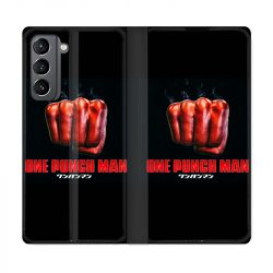 Housse Cuir Portefeuille Pour Samsung Galaxy S21 Manga One Punch Man Poing