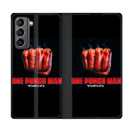 Housse Cuir Portefeuille Pour Samsung Galaxy S21 Manga One Punch Man Poing