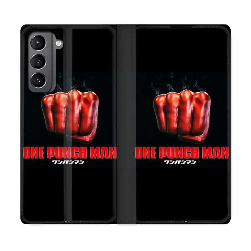 Housse Cuir Portefeuille Pour Samsung Galaxy S21 Manga One Punch Man Poing
