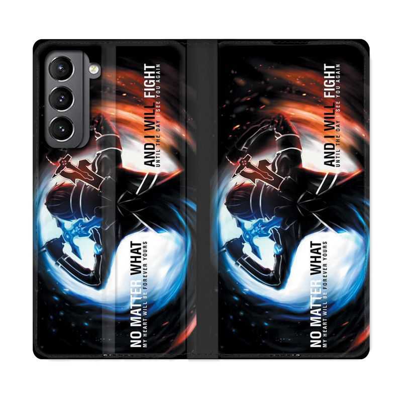 Housse Cuir Portefeuille Pour Samsung Galaxy S21 Manga SAO sword Art Online Fight