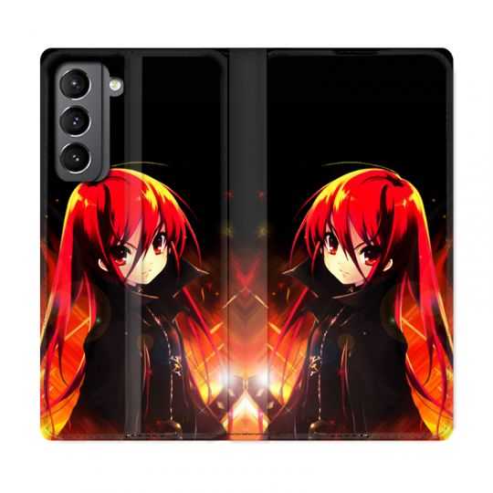 Housse Cuir Portefeuille Pour Samsung Galaxy S21 Manga Shana