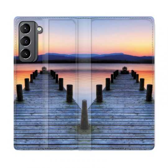 Housse Cuir Portefeuille Pour Samsung Galaxy S21 Ponton