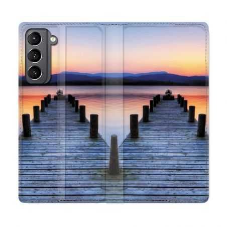 Housse Cuir Portefeuille Pour Samsung Galaxy S21 Ponton