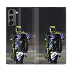Housse Cuir Portefeuille Pour Samsung Galaxy S21 Moto Wheeling