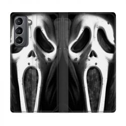 Housse Cuir Portefeuille Pour Samsung Galaxy S21 Scream Noir