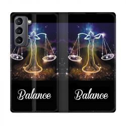 Housse Cuir Portefeuille Pour Samsung Galaxy S21 Signe Zodiaque 2 Balance