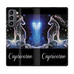 Housse Cuir Portefeuille Pour Samsung Galaxy S21 Signe Zodiaque 2 Capricorne