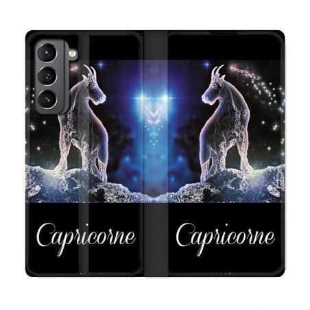 Housse Cuir Portefeuille Pour Samsung Galaxy S21 Signe Zodiaque 2 Capricorne