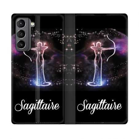 Housse Cuir Portefeuille Pour Samsung Galaxy S21 Signe Zodiaque 2 Sagittaire