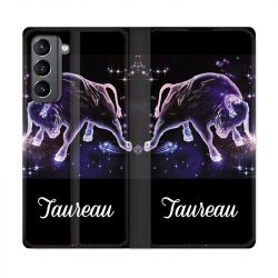 Housse Cuir Portefeuille Pour Samsung Galaxy S21 Signe Zodiaque 2 Taureau