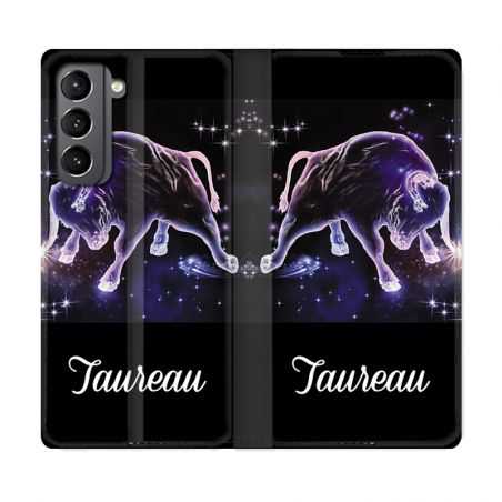 Housse Cuir Portefeuille Pour Samsung Galaxy S21 Signe Zodiaque 2 Taureau