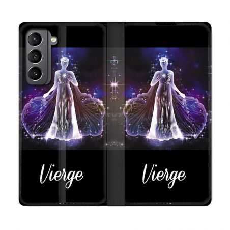 Housse Cuir Portefeuille Pour Samsung Galaxy S21 Signe Zodiaque 2 Vierge