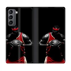 Housse Cuir Portefeuille Pour Samsung Galaxy S21 Basketeur
