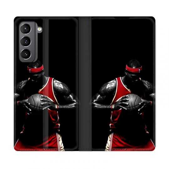 Housse Cuir Portefeuille Pour Samsung Galaxy S21 Basketeur