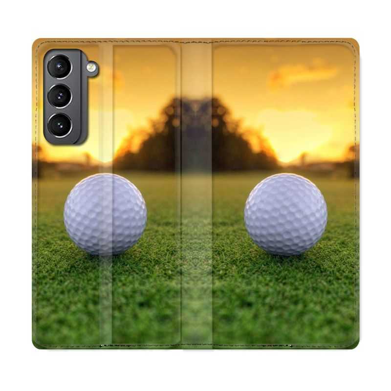 Housse Cuir Portefeuille Pour Samsung Galaxy S21 Golf Balle