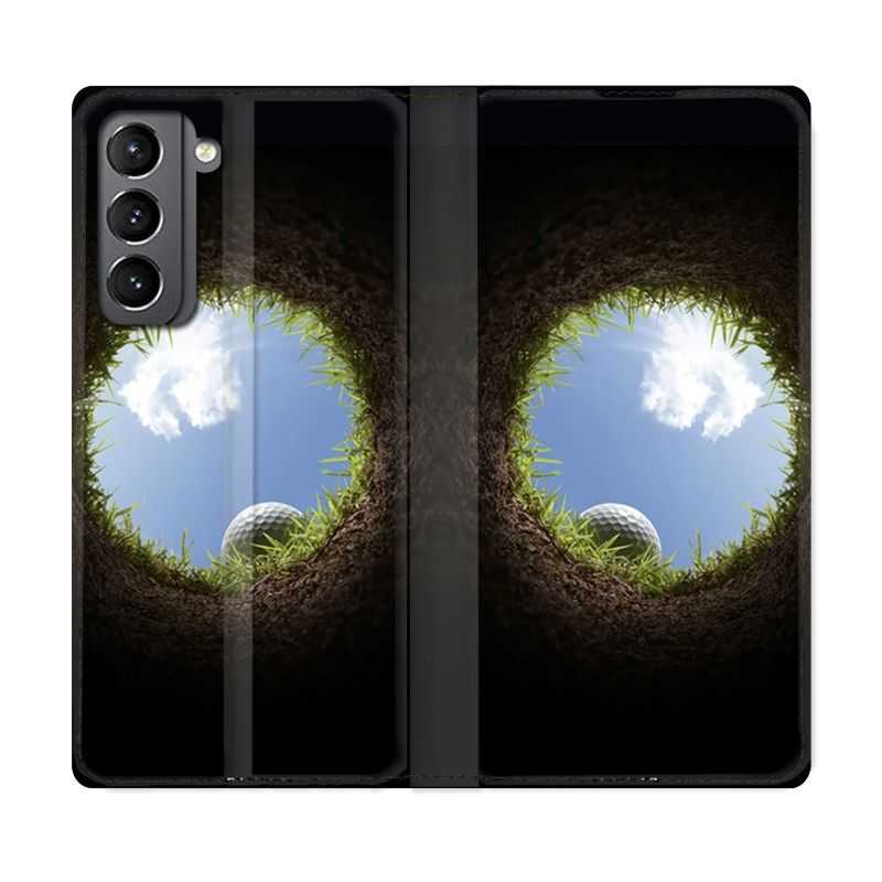Housse Cuir Portefeuille Pour Samsung Galaxy S21 Golf Trou