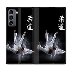Housse Cuir Portefeuille Pour Samsung Galaxy S21 Judo Noir