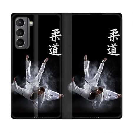 Housse Cuir Portefeuille Pour Samsung Galaxy S21 Judo Noir