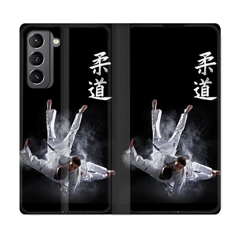 Housse Cuir Portefeuille Pour Samsung Galaxy S21 Judo Noir