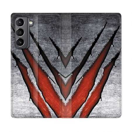 Housse Cuir Portefeuille Pour Samsung Galaxy S21 Texture Beton