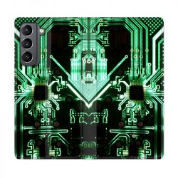Housse Cuir Portefeuille Pour Samsung Galaxy S21 Trompe Oeil Composant