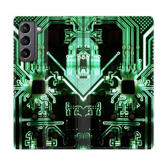 Housse Cuir Portefeuille Pour Samsung Galaxy S21 Trompe Oeil Composant