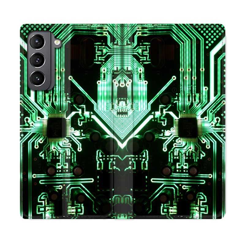Housse Cuir Portefeuille Pour Samsung Galaxy S21 Trompe Oeil Composant
