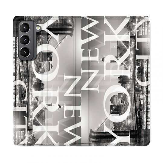 Housse Cuir Portefeuille Pour Samsung Galaxy S21 Amerique USA New York