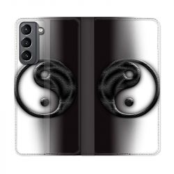 Housse Cuir Portefeuille Pour Samsung Galaxy S21 Yin Yang 3d