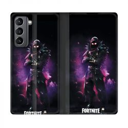 Housse Cuir Portefeuille Pour Samsung Galaxy S21 Fortnite Raven