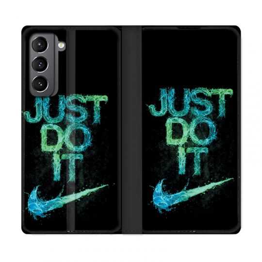 Housse Cuir Portefeuille Pour Samsung Galaxy S21 Nike Just Do It