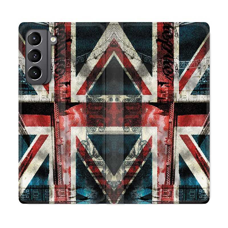 Housse Cuir Portefeuille Pour Samsung Galaxy S21 Plus Angleterre UK Jean's