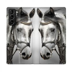 Housse Cuir Portefeuille Pour Samsung Galaxy S21 Plus Cheval Blanc