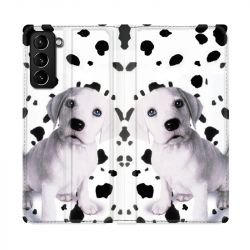 Housse Cuir Portefeuille Pour Samsung Galaxy S21 Plus Chien Dalmatien