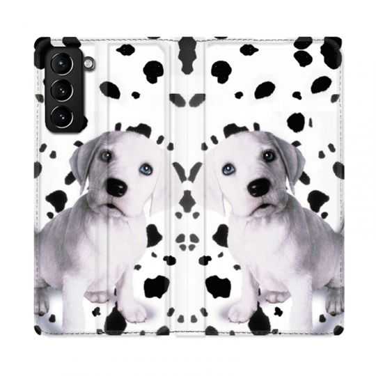 Housse Cuir Portefeuille Pour Samsung Galaxy S21 Plus Chien Dalmatien