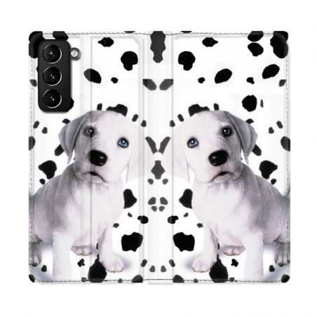 Housse Cuir Portefeuille Pour Samsung Galaxy S21 Plus Chien Dalmatien