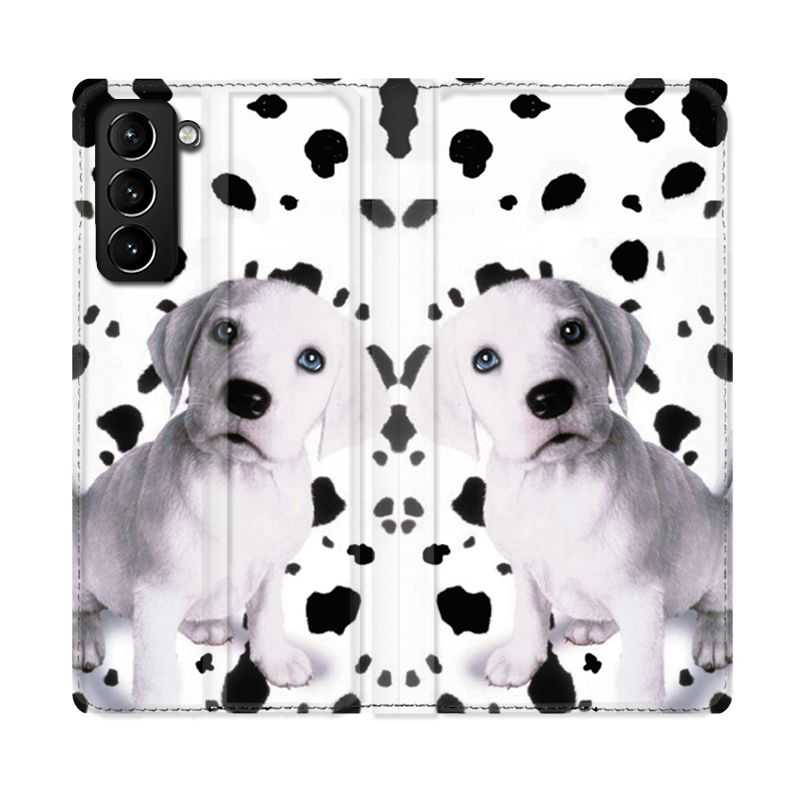 Housse Cuir Portefeuille Pour Samsung Galaxy S21 Plus Chien Dalmatien