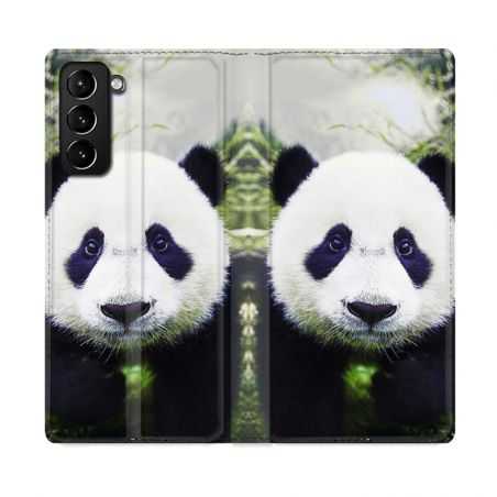 Housse Cuir Portefeuille Pour Samsung Galaxy S21 Plus Panda Color
