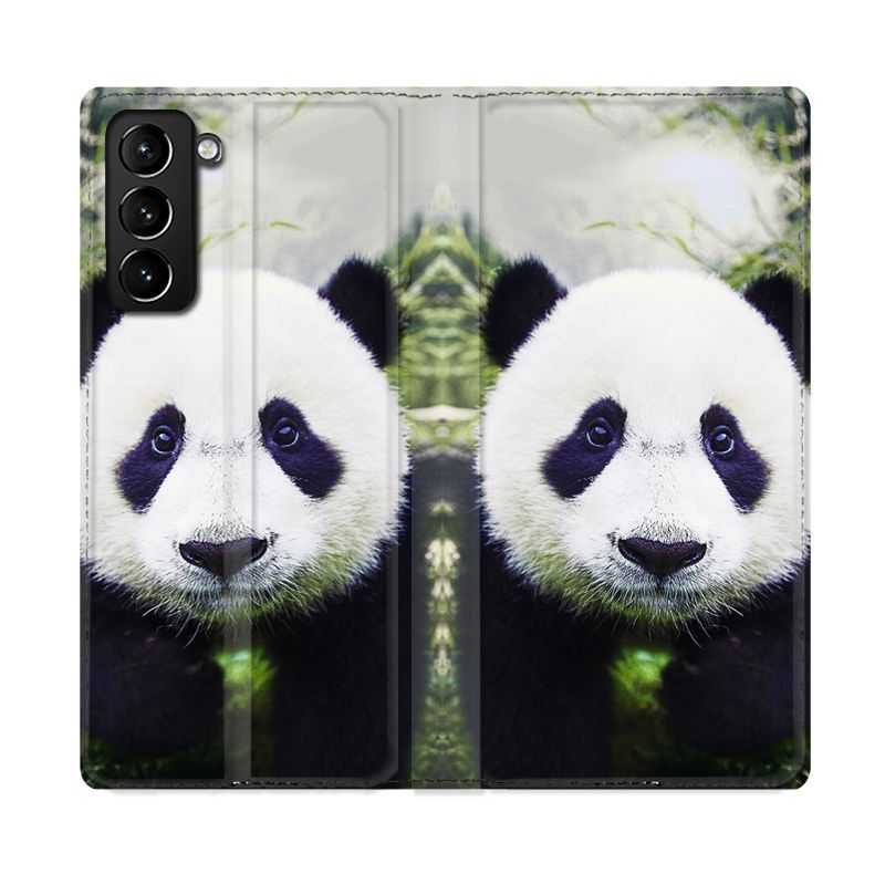 Housse Cuir Portefeuille Pour Samsung Galaxy S21 Plus Panda Color