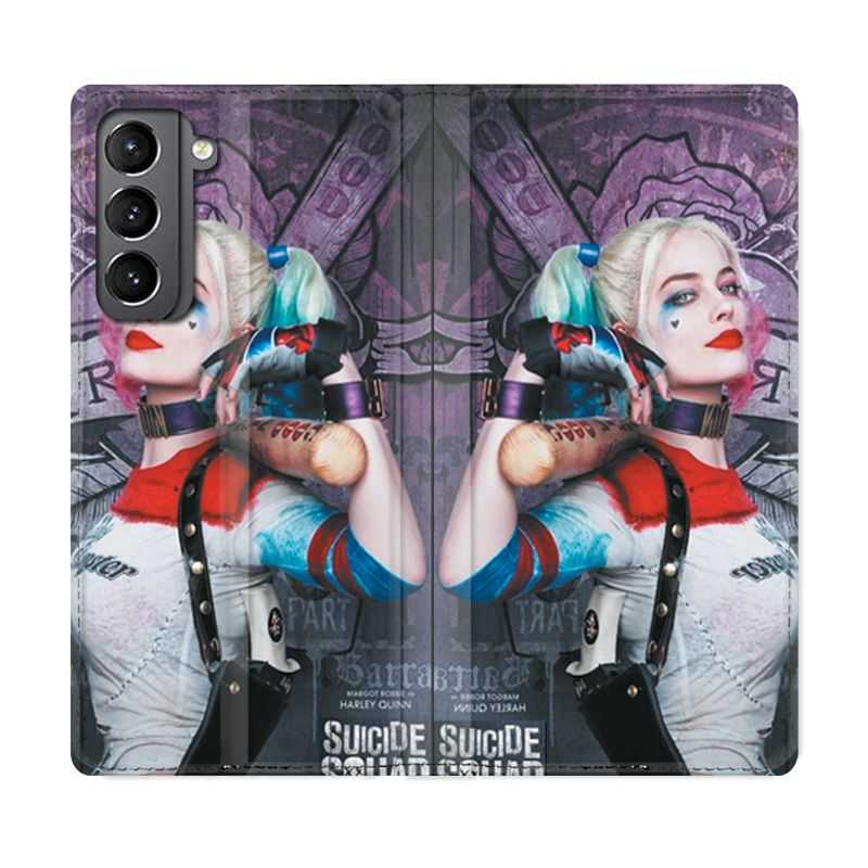 Housse Cuir Portefeuille Pour Samsung Galaxy S21 Plus Harley Quinn Batte