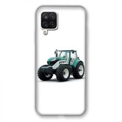 Coque Pour Samsung Galaxy A12 Agriculture Tracteur Blanc