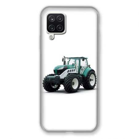 Coque Pour Samsung Galaxy A12 Agriculture Tracteur Blanc