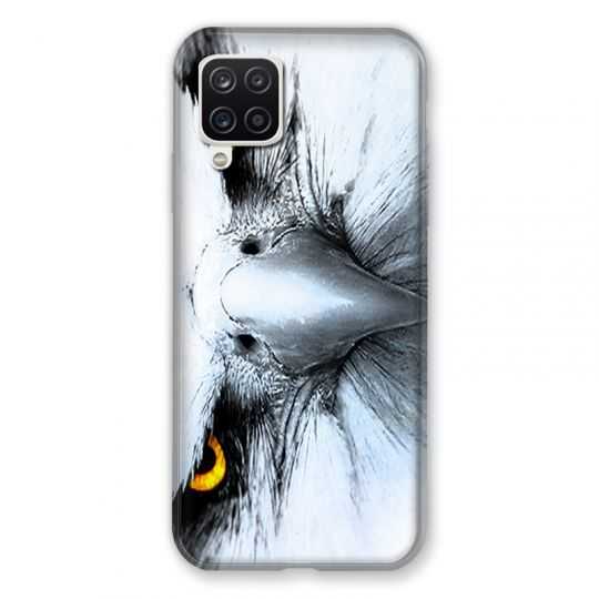 Coque Pour Samsung Galaxy A12 Aigle Royal Blanc