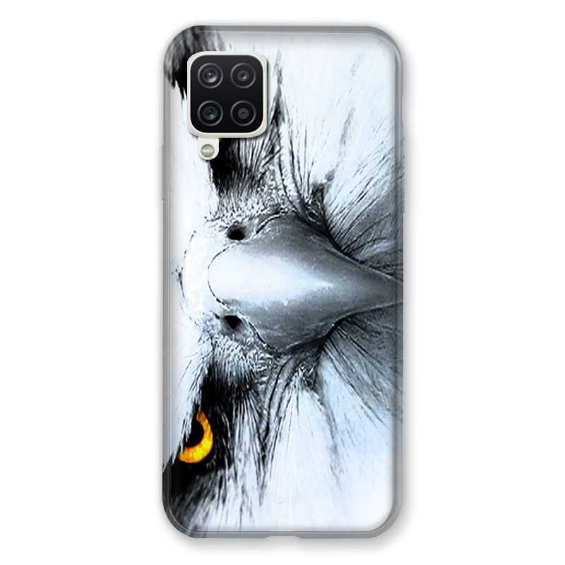 Coque Pour Samsung Galaxy A12 Aigle Royal Blanc