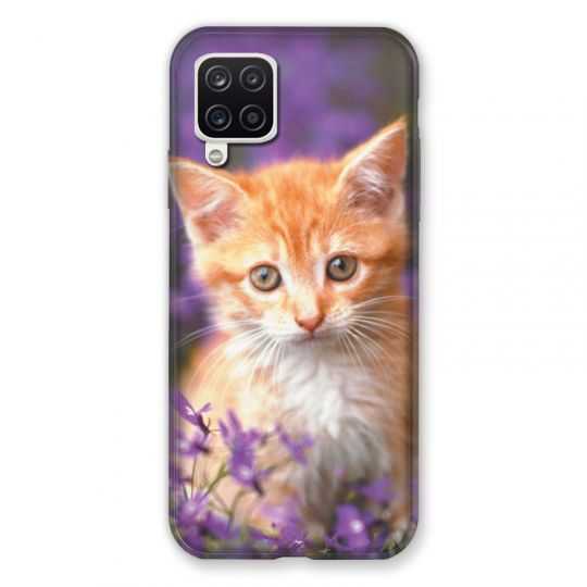 Coque Pour Samsung Galaxy A12 Chat Violet