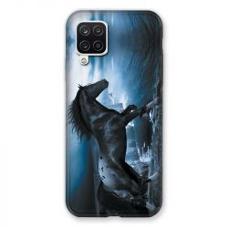 Coque Pour Samsung Galaxy A12 Cheval Noir
