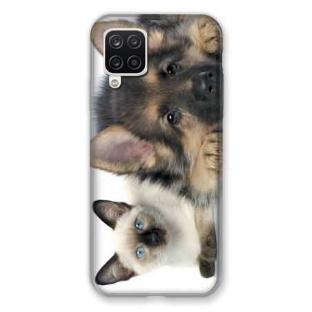 Coque Pour Samsung Galaxy A12 Chien vs Chat