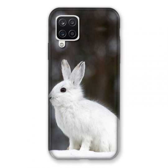 Coque Pour Samsung Galaxy A12 Lapin Blanc