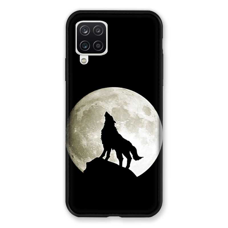 Coque Pour Samsung Galaxy A12 Loup Noir