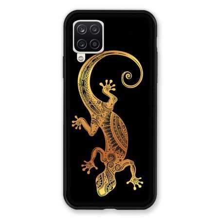 Coque Pour Samsung Galaxy A12 Animaux Maori Lezard Noir